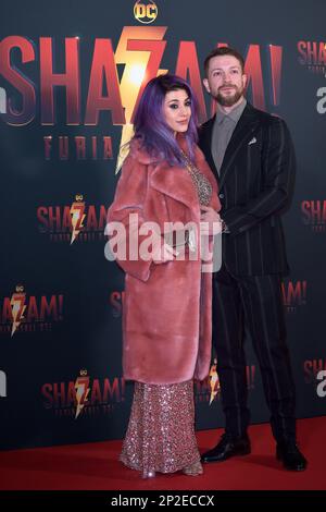 Rom, Italien. 03. März 2023. Ambra Pazzani und Maurizio Merluzzo besuchen die Premiere von „Shazam! Fury of the Gods' im Space Cinema Moderno am 03. März 2023 in Rom, Italien. Kredit: dpa/Alamy Live News Stockfoto