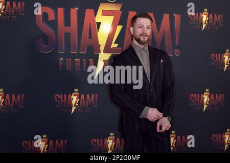 Rom, Italien. 03. März 2023. Ambra Pazzani und Maurizio Merluzzo besuchen die Premiere von „Shazam! Fury of the Gods' im Space Cinema Moderno am 03. März 2023 in Rom, Italien. Kredit: dpa/Alamy Live News Stockfoto