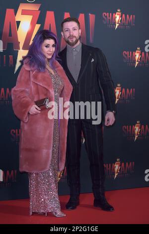 Rom, Italien. 03. März 2023. Ambra Pazzani und Maurizio Merluzzo besuchen die Premiere von „Shazam! Fury of the Gods' im Space Cinema Moderno am 03. März 2023 in Rom, Italien. Kredit: dpa/Alamy Live News Stockfoto