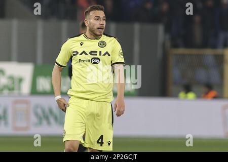 Bergamo, Italien. 04. März 2023. Sandi Lovric vom Udinese FC während des Spiels Atalanta FC gegen Udinese FC, 25Â° Serie A Tim 2022-23 im Gewiss - Atleti azzurri d'Italia Stadium in Bergamo (BG), Italien, am 04. März 2022. Kredit: Unabhängige Fotoagentur/Alamy Live News Stockfoto