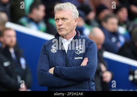 David Moyes als Manager von West Ham United im AMEX Stadium Stockfoto