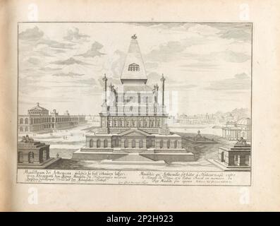 Das Mausoleum am Halicarnassus. Aus "Entwurff einer Historischen Architektur", 1725. Private Sammlung. Stockfoto