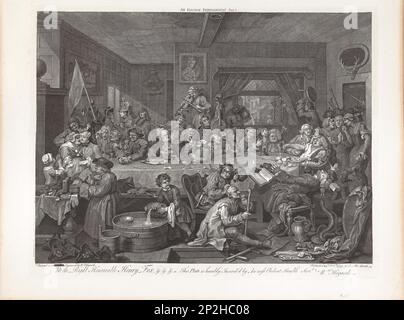 Vier Abdrücke von "an Election Entertainment", Platte I, 1758. Private Sammlung. Stockfoto