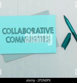 Konzeptionelle Beschriftung kollaborative Communitys. Word for Global Industries – Partnerschaft mit Teamwork, um anderen zu helfen, erfolgreich zu sein Stockfoto