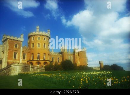 Schloss Belvoir im Frühling Stockfoto