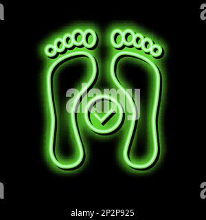 Gesundheitsfüße Print Neon Glow Symbol Illustration Stock Vektor