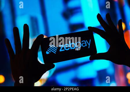 Brasilien. 4. März 2023. In dieser Abbildung wird das ZebPay-Logo auf einem Smartphone angezeigt. (Kreditbild: © Rafael Henrique/SOPA Images via ZUMA Press Wire) NUR REDAKTIONELLE VERWENDUNG! Nicht für den kommerziellen GEBRAUCH! Stockfoto