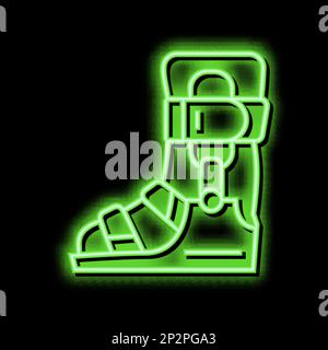 Verband für die Behandlung flache Füße Neonlicht-Symbol-Illustration Stock Vektor