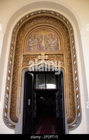 Eintritt zur Krönungskathedrale in Alba Carolina, Rumänien Stockfoto