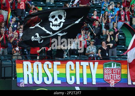 19 June 2015: Portland's supporters group, the Rose City Riveters ...