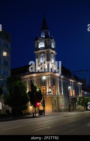 Bei Nacht in Cluj-Napoca, Rumänien Stockfoto