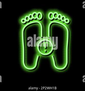 Krankheit flache Füße Neonlicht Symbol Illustration Stock Vektor