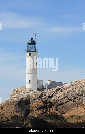 White Island Lighthouse auf der Isle of Shoals, Rye, New Hampshire Stockfoto