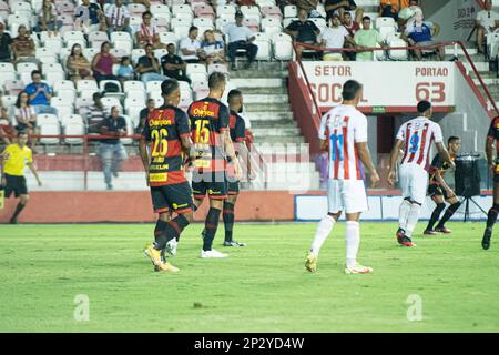 Recife, Brasilien. 04. März 2023. Náutico erhält diesen Samstag (04 Uhr) Sport in The Complicted, das Spiel gilt für den Northeast Cup. Vorgestellter Defender Thyere. Kredit: Thiago Lemos/FotoArena/Alamy Live News Stockfoto