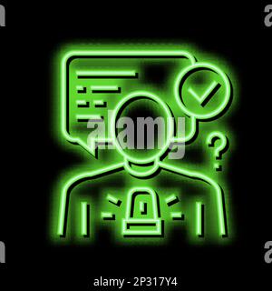 Entscheidungsfindungs-Soft-Skill-Symbol mit Neonlicht Stock Vektor