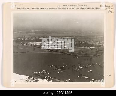 Überschwemmungen - Kentucky - Louisville, Luftfoto. Stockfoto