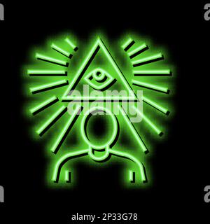Achtsamkeit sanfte Fähigkeit Neonlicht-Symbol Illustration Stock Vektor