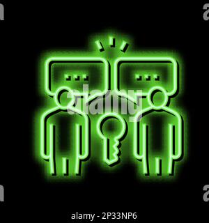 Arbeitsmoral sanfte Fertigkeit Neonlicht-Symbol Illustration Stock Vektor