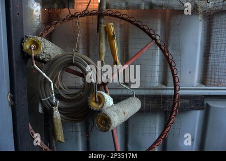 Bereiten Sie Baumaschinen für die Arbeit vor Stockfoto