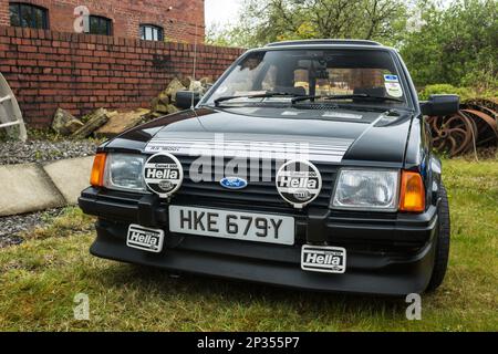 Ford Escort RS1600i. Elland Road Engine House Classic Car Show 2022. Stockfoto