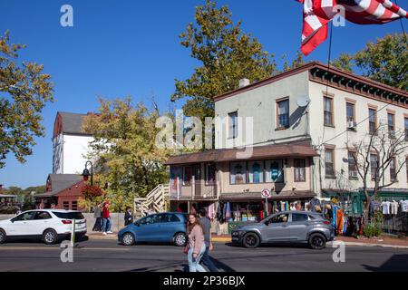 Hauptstraße durch New Hope Pennsylvania, USA Stockfoto