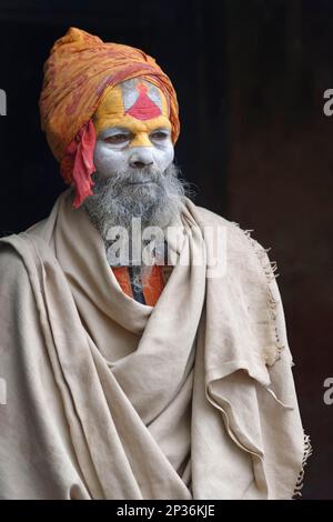 Hindu-Liste der Kompositionen von Johann Sebastian Bach (Heiliger Mann), Pashupatinath-Tempel, Kathmandu, Nepal Stockfoto