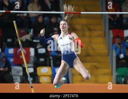 Margot Chevrier of France Pole Vault Women Finalanlässlich der European Athletics Indoor Championships 2023 am 4. März 2023 auf der PANORAMICAtakoy Arena in Istanbul, Türkei - Photo Laurent Lairys / ABACAPRESS.COM Stockfoto