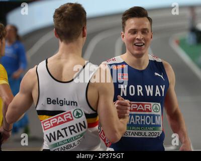 Karsten WARHOLM aus Norwegen und Julien WATRIN aus Belgien. , . Am 4. März 2023 in der Atakoy Arena in Istanbul, Türkei - Foto Laurent Lairys/ABACAPRESS.COM Kredit: Abaca Press/Alamy Live News Stockfoto