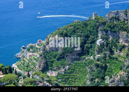 Ravello Stadt von oben Stockfoto