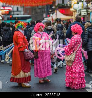 Ballonverkäufer in Chinatown, London. Stockfoto
