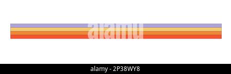 Retro-Hipster-Linie mit Regenbogen. Psychedelische Hippie-Regenbögen winken. Psychedelisches Vintage-Cartoon-Element - eine flippige Illustration im Hippie-Stil. Vektor Stock Vektor