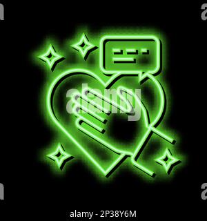 Ehrlichkeit, sanfte Fähigkeit, Symbol mit Neonlicht Stock Vektor