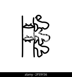 Ankylosierende Spondylitis - Schwarzes Liniensymbol. Rheumatologie. Piktogramm für Webseite. Stock Vektor