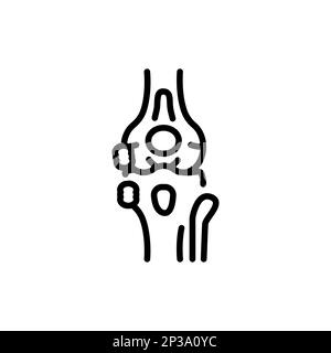 Symbol für die schwarze Linie der infektiösen Arthritis. Piktogramm für Webseite. Stock Vektor