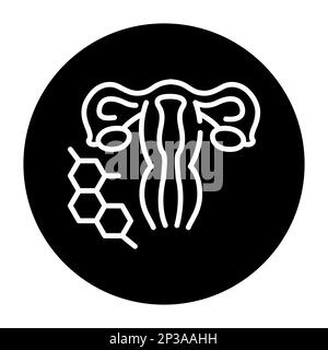 Stimulation durch Hormone schwarzes Liniensymbol. Düngung. Stock Vektor