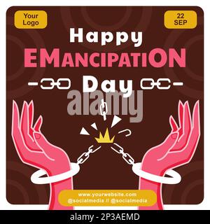 Happy Emancipation Day, brechen Sie die Handschellen. Perfekt für Veranstaltungen Stock Vektor