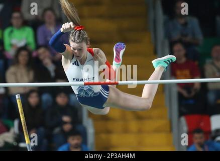 Margot Chevrier aus Frankreich, Pole Vault Women während der European Athletics Indoor Championships 2023 am 4. März 2023 in der Atakoy Arena in Istanbul, Türkei - Foto: Laurent Lairys / DPPI/LiveMedia Stockfoto