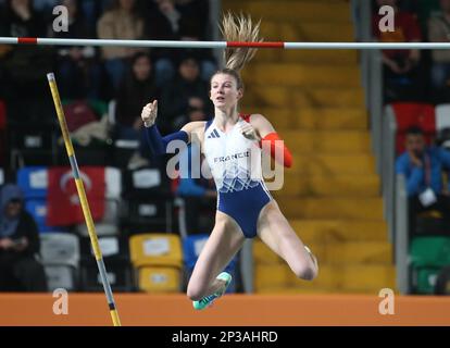 Margot Chevrier aus Frankreich, Pole Vault Women während der European Athletics Indoor Championships 2023 am 4. März 2023 in der Atakoy Arena in Istanbul, Türkei - Foto: Laurent Lairys / DPPI/LiveMedia Stockfoto