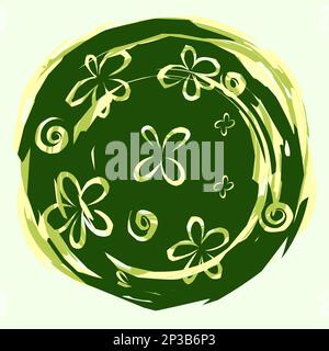 Natürliche organische Baumwolle Liner Etiketten und Abzeichen und Hand zeichnen Bleistift Textur-Vector runden Symbol, Aufkleber, Logo, Stempel, Tag Baumwolle Blume - Natürliche Clo Stock Vektor