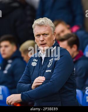 West Ham Manager David Moyes während des Premier League-Spiels zwischen Brighton & Hove Albion und West Ham United im American Express Community Stadium , Brighton , Großbritannien - 4. März 2023. Foto: Simon Dack/Teleobjektiv. Nur redaktionelle Verwendung. Kein Merchandising. Für Fußballbilder gelten Einschränkungen für FA und Premier League. Keine Nutzung von Internet/Mobilgeräten ohne FAPL-Lizenz. Weitere Informationen erhalten Sie von Football Dataco Stockfoto