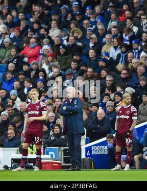 West Ham Manager David Moyes während des Premier League-Spiels zwischen Brighton & Hove Albion und West Ham United im American Express Community Stadium , Brighton , Großbritannien - 4. März 2023 Photo Simon Dack/Tele Images. Nur redaktionelle Verwendung. Kein Merchandising. Für Fußballbilder gelten Einschränkungen für FA und Premier League. Keine Nutzung von Internet/Mobilgeräten ohne FAPL-Lizenz. Weitere Informationen erhalten Sie von Football Dataco Stockfoto
