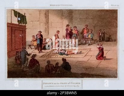 Buße am Grab von Colmer, in Christ Church, Monmouthshire aus dem Buch " Descriptive Exkursions through South Wales and Monmouthshire. Im Jahr 1804 und den vier vorausgehenden Sommern Band 1 von Edward Donovan, 1768-1837. Publikationsdatum 1805 gedruckt für den Autor von Rivington, etc, London Stockfoto