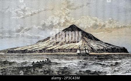 Blick auf Krakatau (Krakatao) aus dem Südosten gezeichnet von Theodore Weber Kapitel XXI - die Malaien aus der Zyklopädie Universalgeschichte: Die umfassendste und aktuellste Präsentation des Themas in zwei Hauptteilen oder Abteilungen mit mehr als 6000 Seiten von John Clark Ridpath, 1840-1900 Publikation Datum 1895 Publisher Boston : Balch Bros Band 6 Geschichte von Mensch und Menschheit Stockfoto