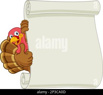 Türkei Cartoon Scroll Hintergrund Stock Vektor