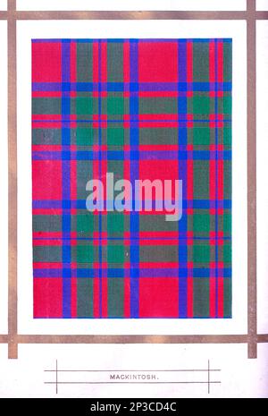 Mackintosh Clan Tartan aus dem Buch " A history of the Scottish Highlands, Highland Clans and Highland Regiments " Band 2 von Maclauchlan, Thomas, 1816-1886; Wilson, John, 1785-1854; Keltie, John Scott, Sir, 1840-1927 Publication date 1875 Publisher Edinburgh ; London : A. Fullarton Stockfoto