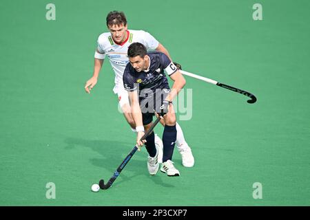 Hobart, Australien. 05. März 2023. Matías Rey von Argentinien National Field Hockey-Mannschaft der Männer in Aktion während des 2022/23 im Tasmanian Hockey Centre abgehaltenen Spiels der International Hockey Federation (FIH) Men's Pro-League zwischen Spanien und Argentinien. Endstand Argentinien 1:0 Spanien. Kredit: SOPA Images Limited/Alamy Live News Stockfoto