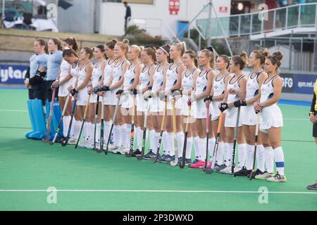 Hobart, Australien. 05. März 2023. USA National Women's Field Hockey Team während des 2022/23 im Tasmanian Hockey Centre stattfindenden Spiels der International Hockey Federation (FIH) Women's Pro-League zwischen den USA und Argentinien. Endstand Argentinien 3:0 USA (Foto: Luis Veniegra/SOPA Images/Sipa USA) Gutschrift: SIPA USA/Alamy Live News Stockfoto