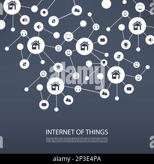 Internet Of Things – Designkonzept Mit Symbolen Stock Vektor