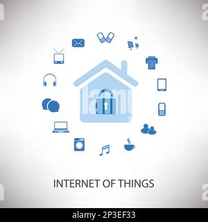 Internet Of Things Concept Design Mit Verschiedenen Symbolen Stock Vektor