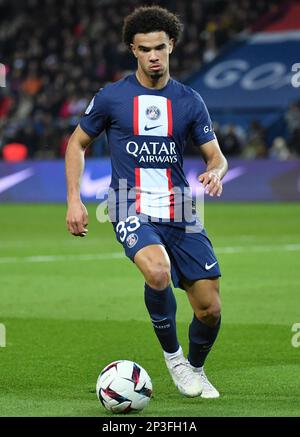 Paris, Frankreich. 05. März 2023. Paris Saint-Germain's Warren Zaire Emery während des französischen Fußballspiels L1 zwischen Paris Saint-Germain (PSG) und FC Nantes im Parc des Princes Stadium in Paris am 4. März 2023. Fotos von Steeve McMayABACAPRESS.COM Kredit: Abaca Press/Alamy Live News Stockfoto